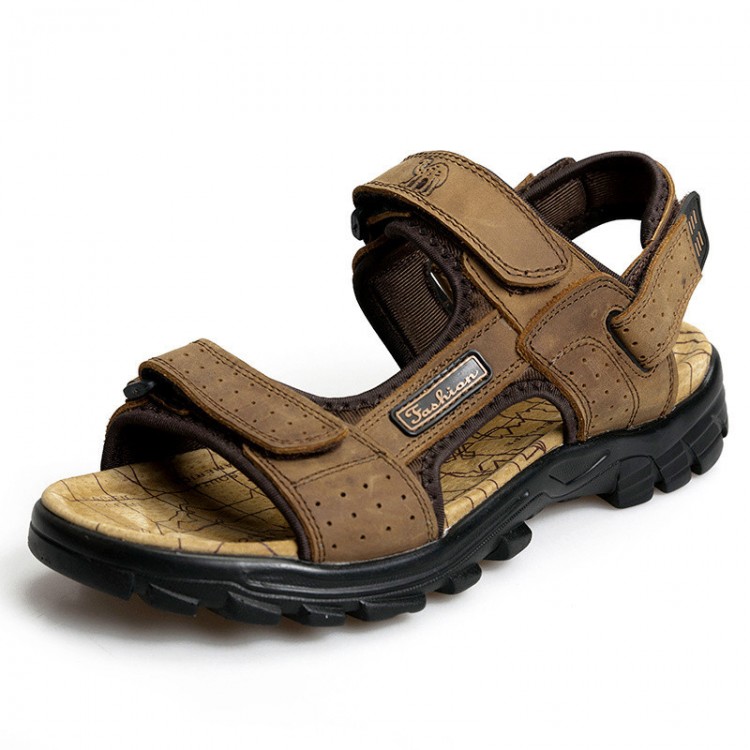 Men's Double-Strap Leather Sandal